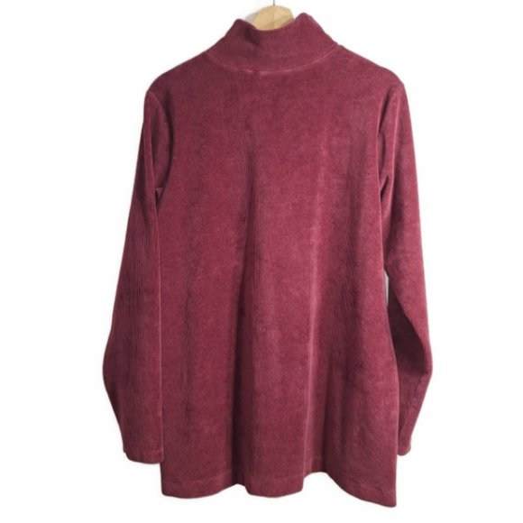 Lands' End Long Sleeve 1/4 Zip Pullover Corduroy Ribbed Sweater Size Large - Picture 3 of 7